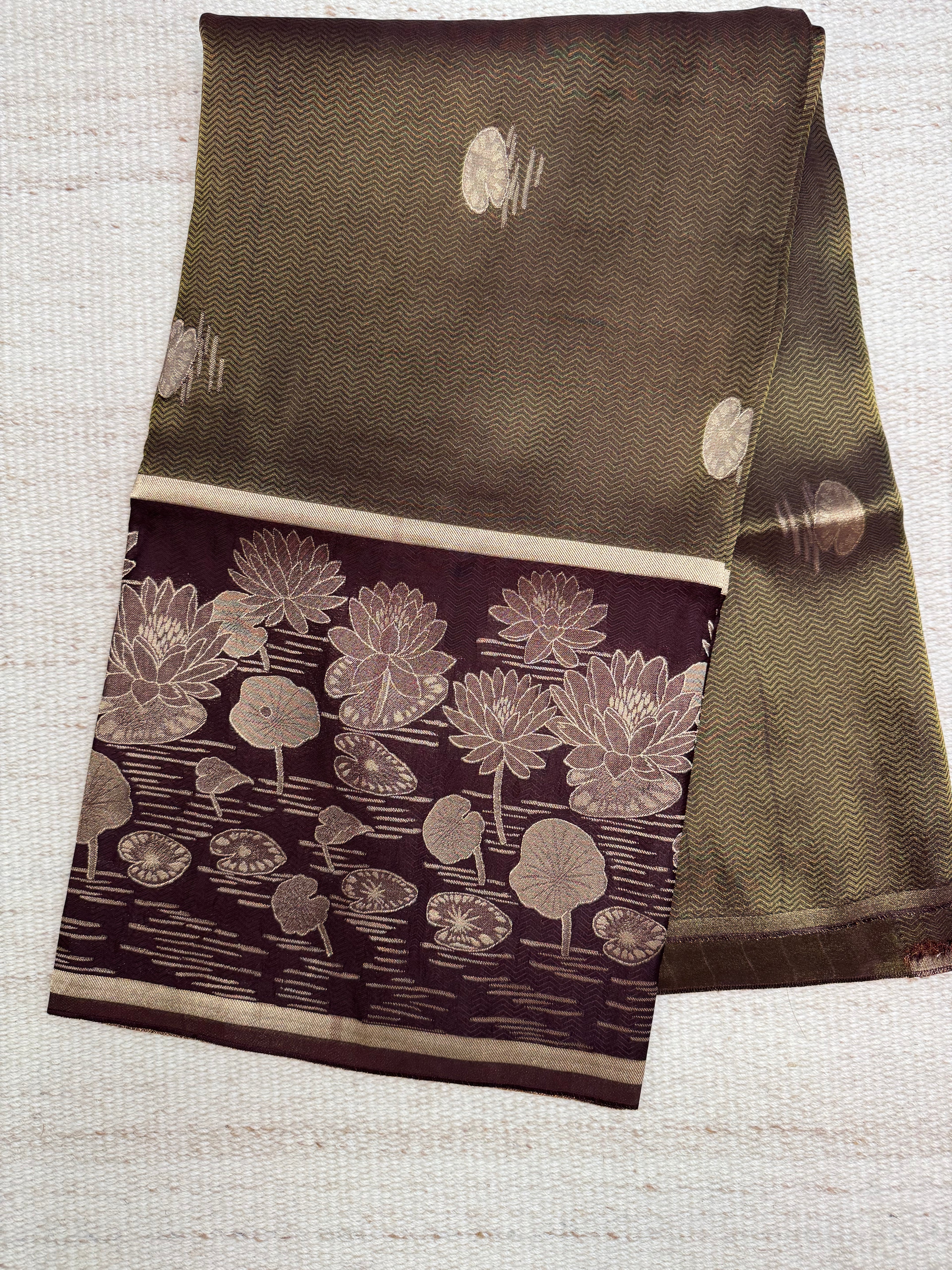 Brown Tissue Viscose Saree