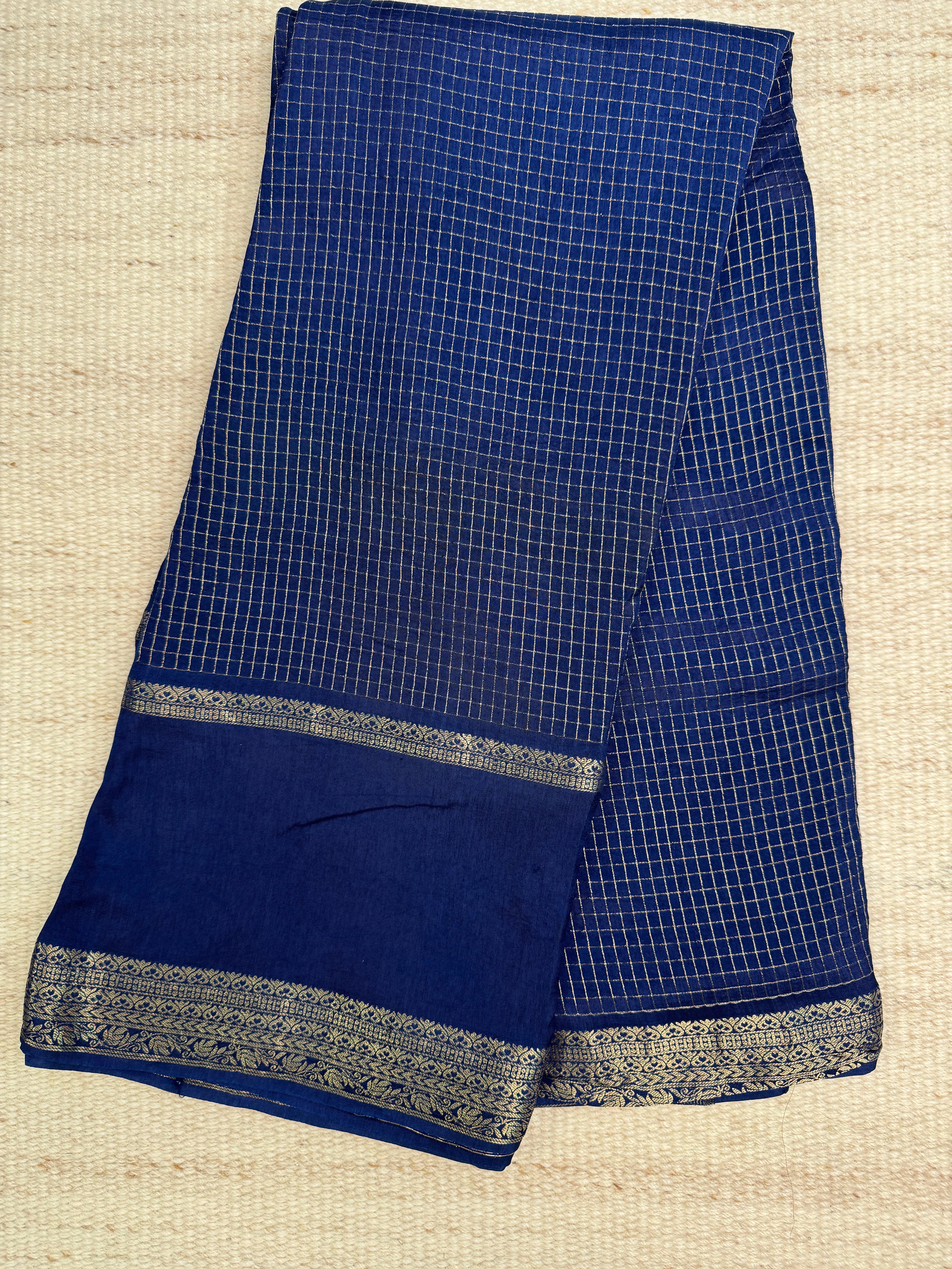 Crape Viscose Blue Saree