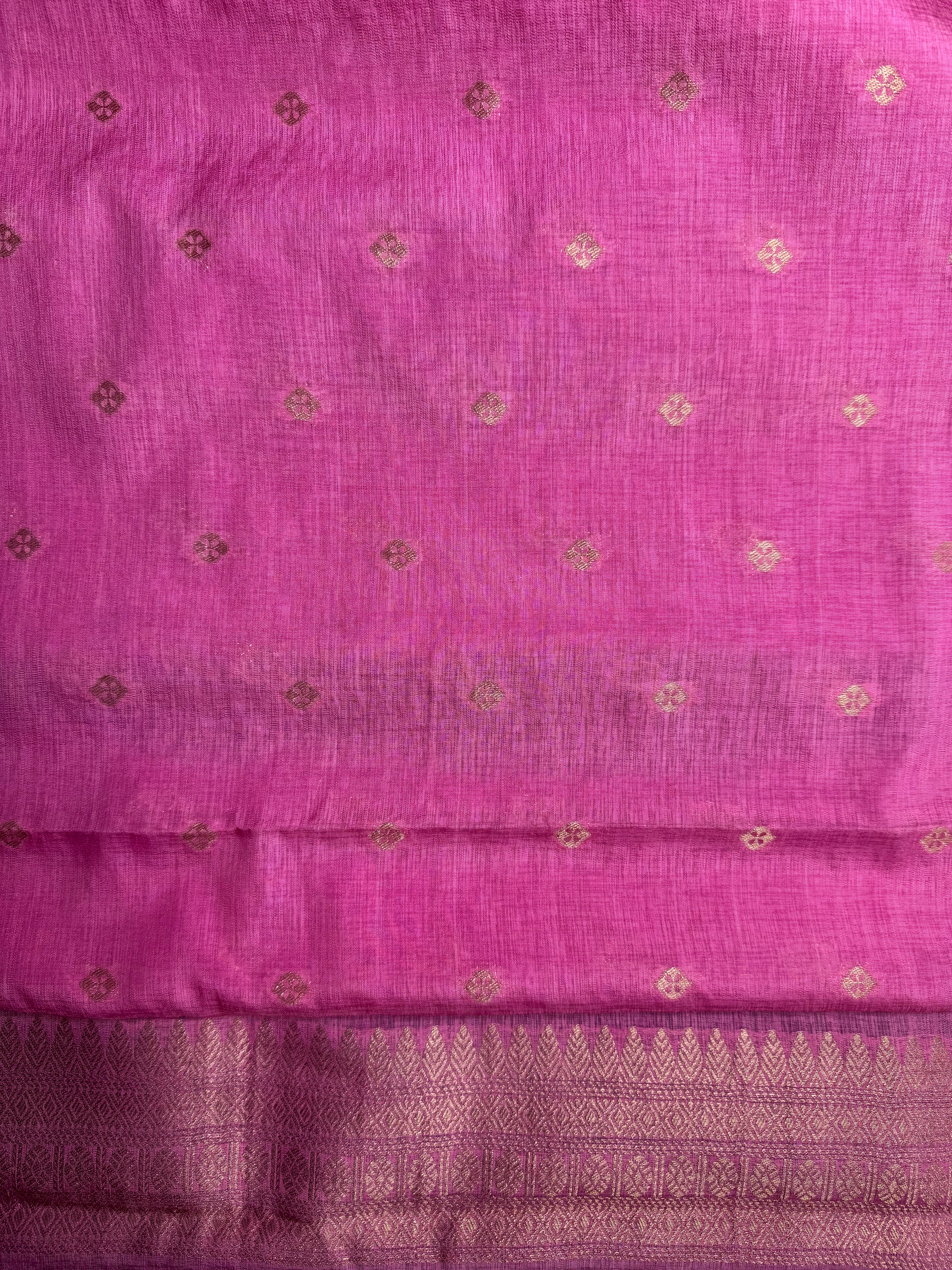 Bottle Green Linen Dola Saree