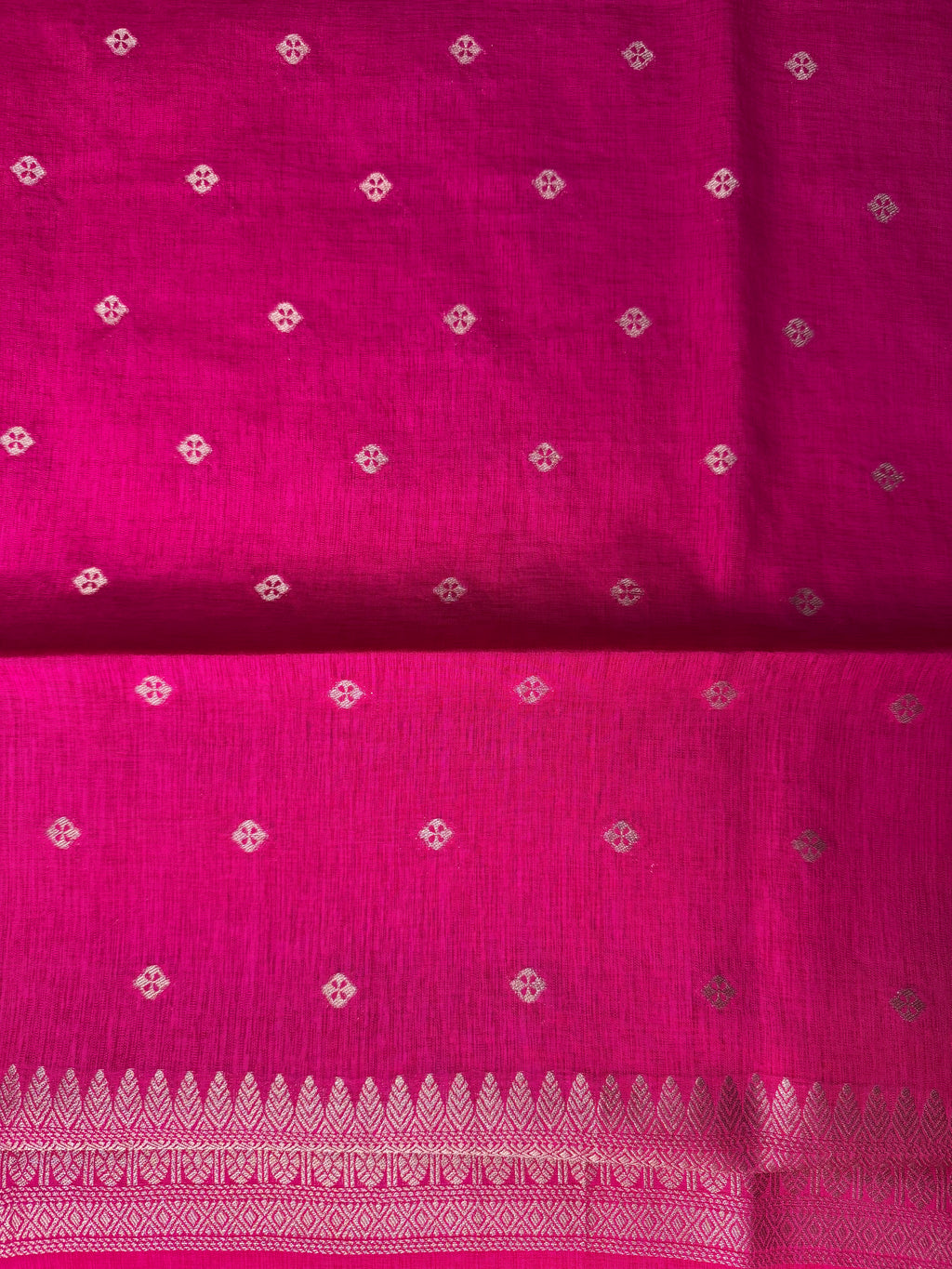 Bright Red Linen Dola Saree