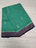 Sea Green Linen Dola Saree