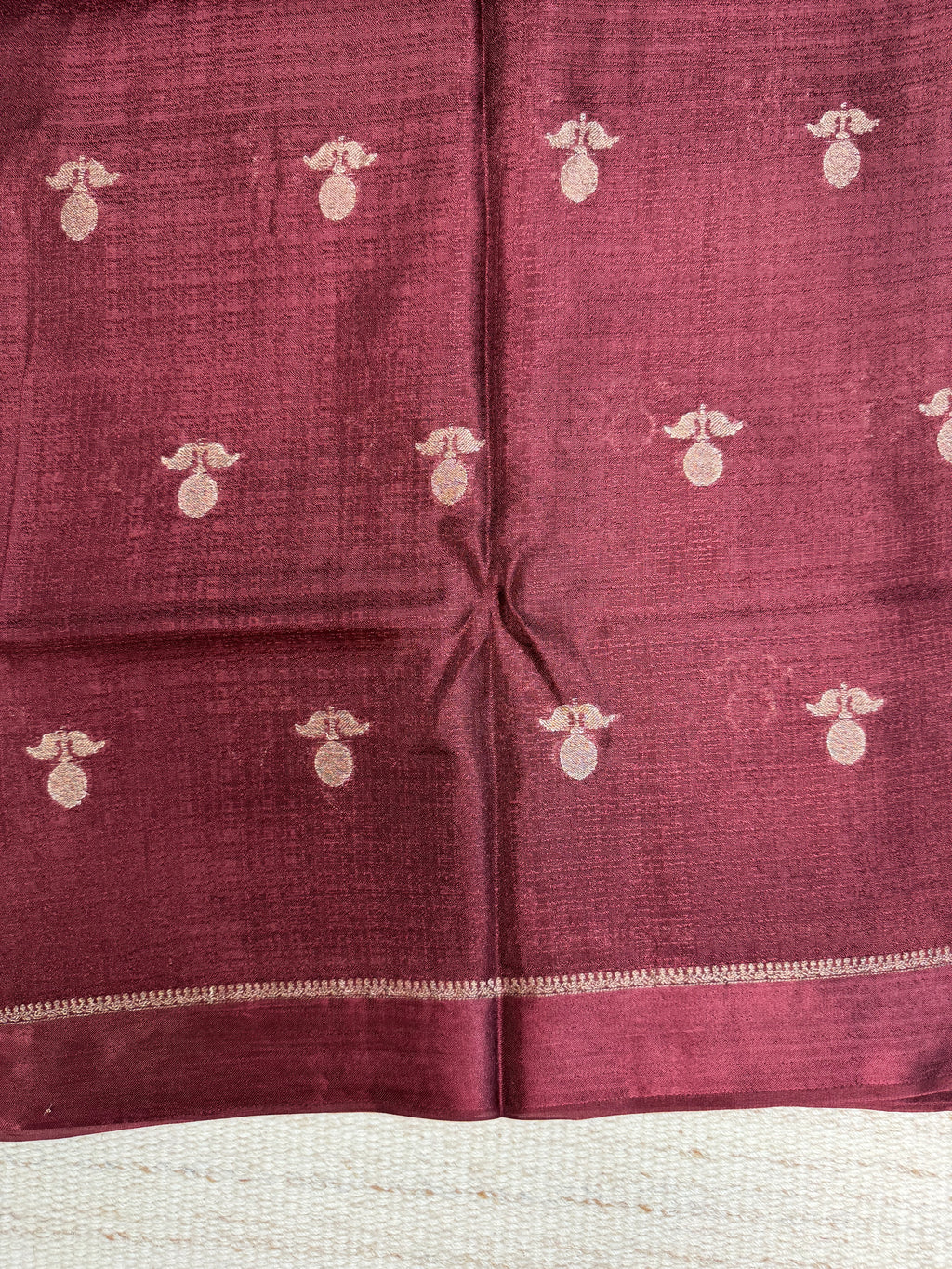 Brown Viscose Linen Saree