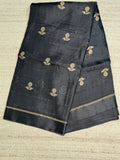 Black Viscose Linen Saree