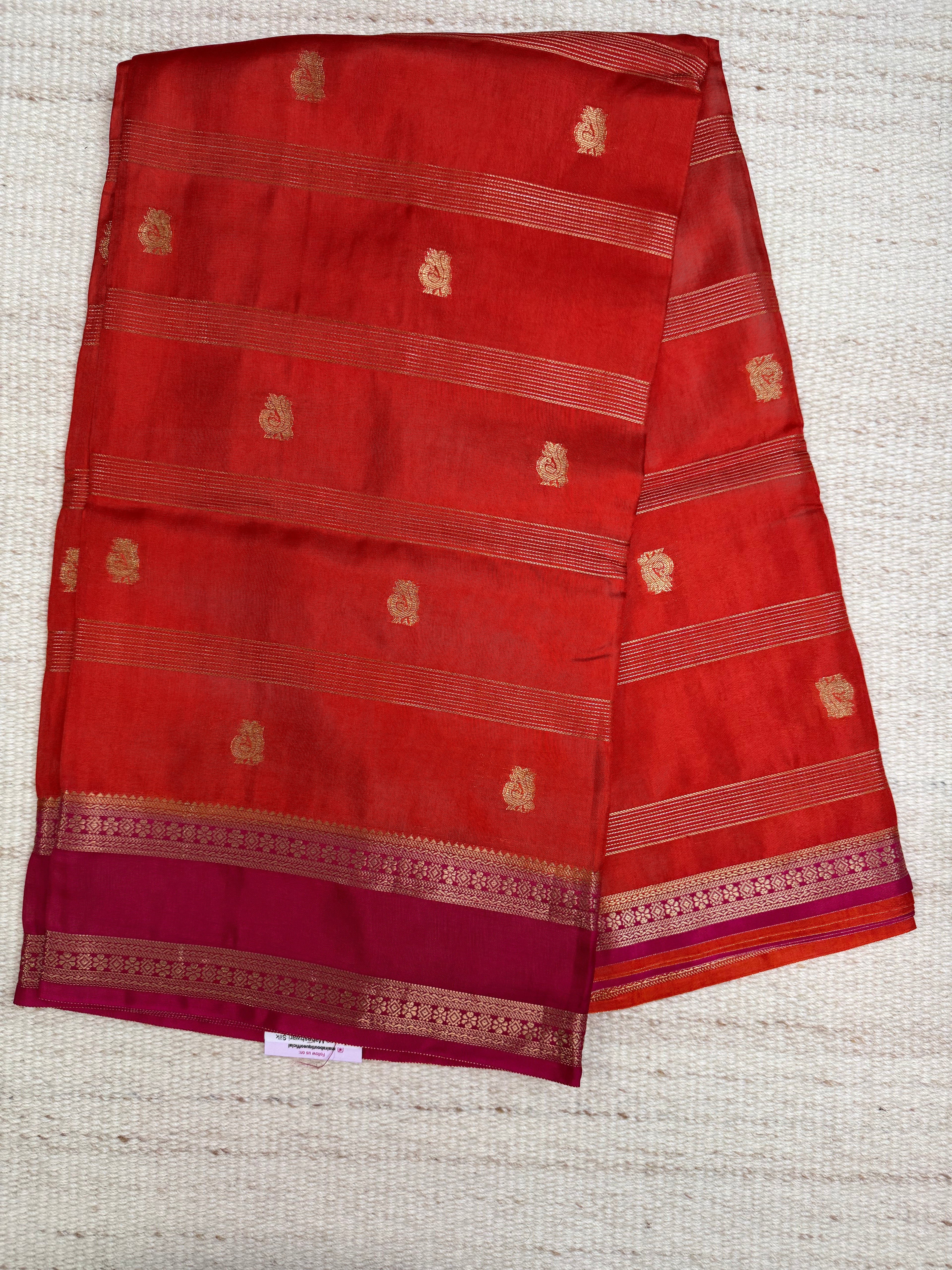 Orange Maheshwari Silk