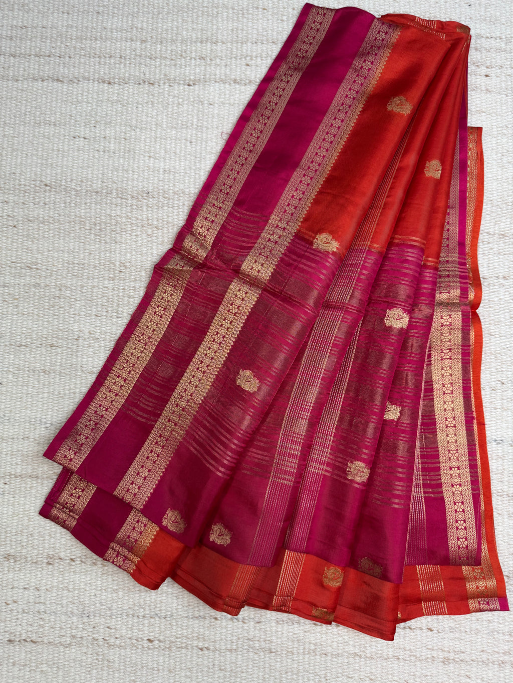 Orange Maheshwari Silk