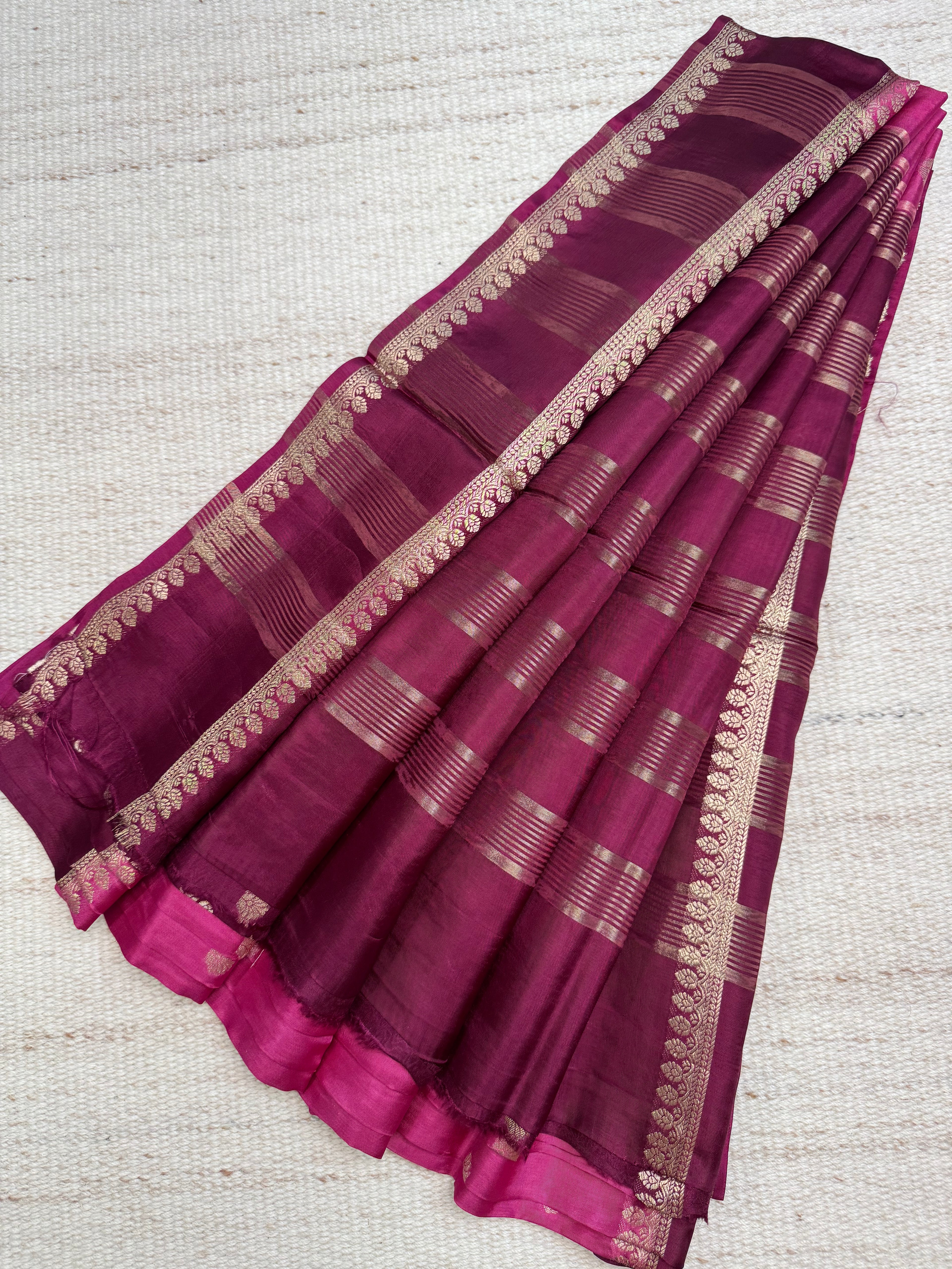 Lotus Pink Russian Viscose Saree