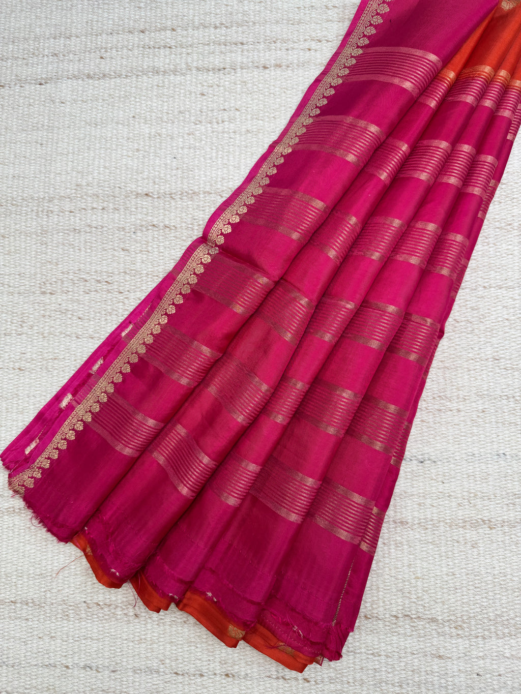 Orange Russian Viscose Saree
