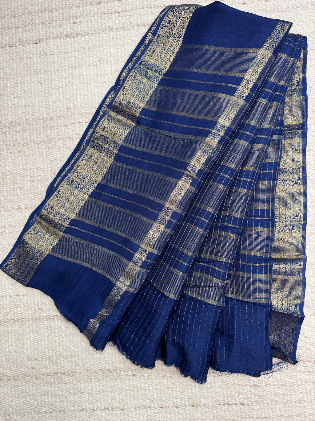 Crape Viscose Blue Saree