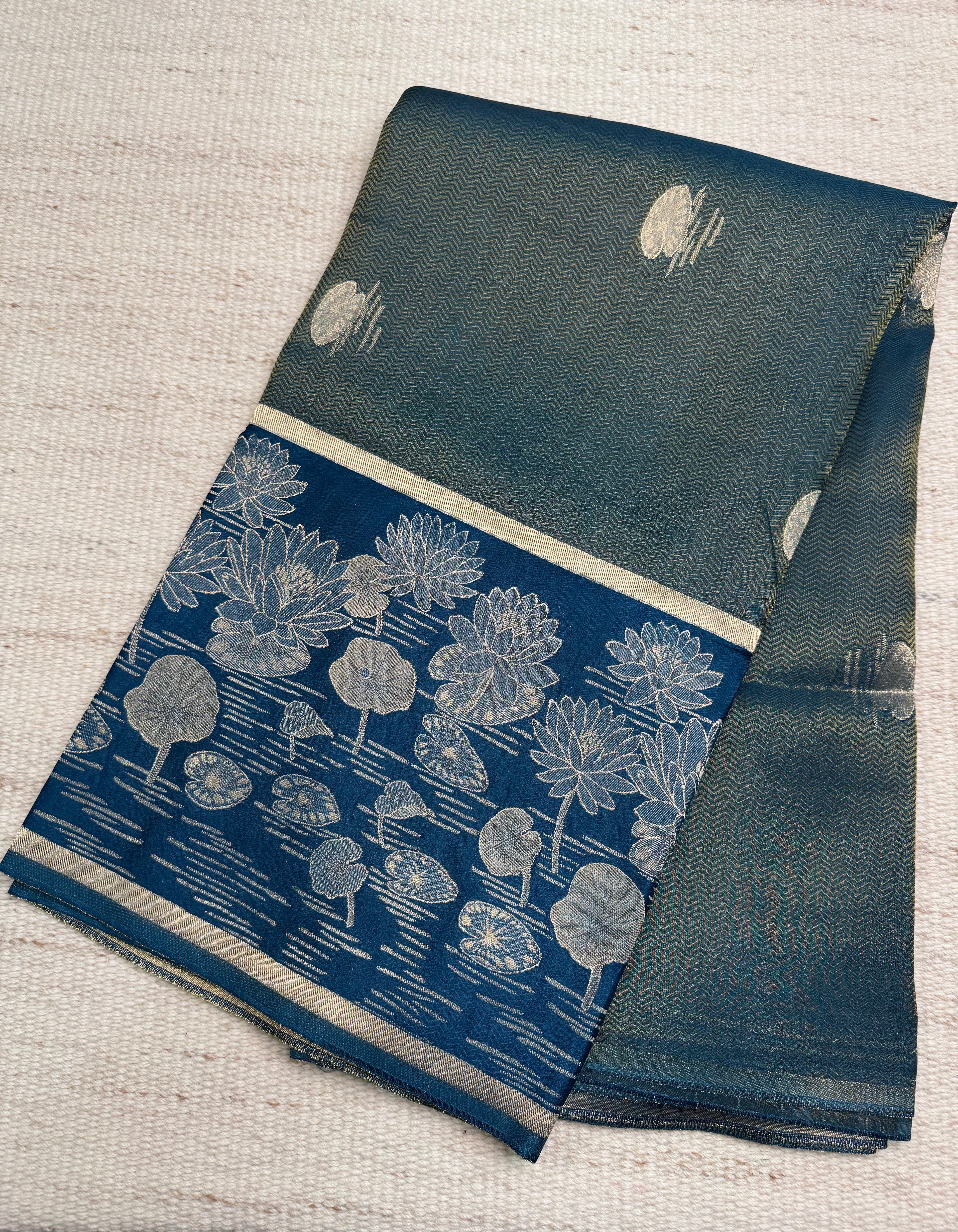 Blue Tissue Viscose Saree