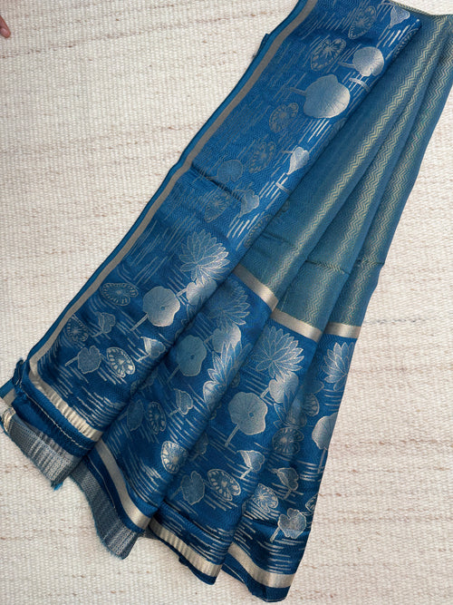 Blue Tissue Viscose Saree