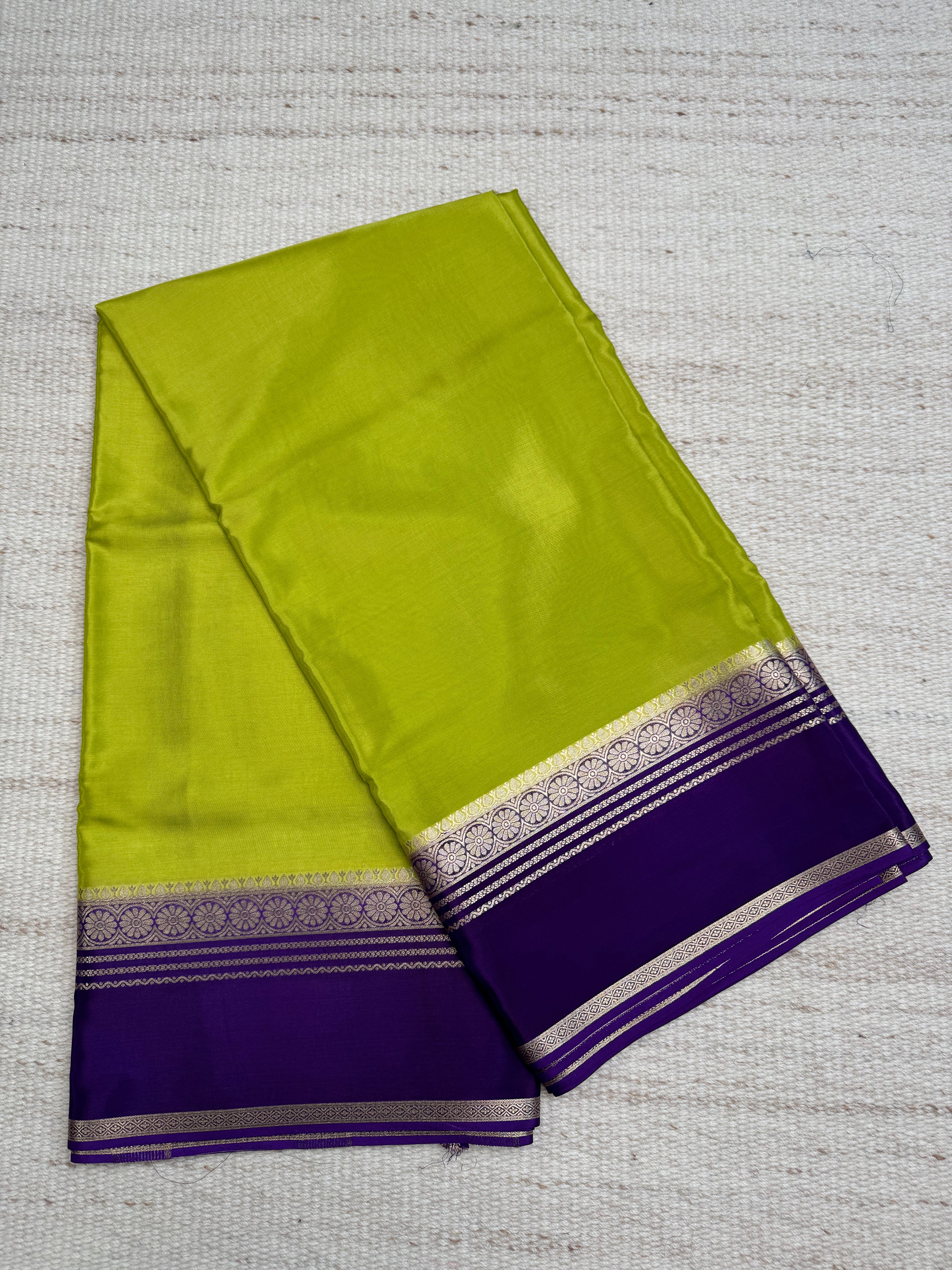 Visaya crape lime green and purple