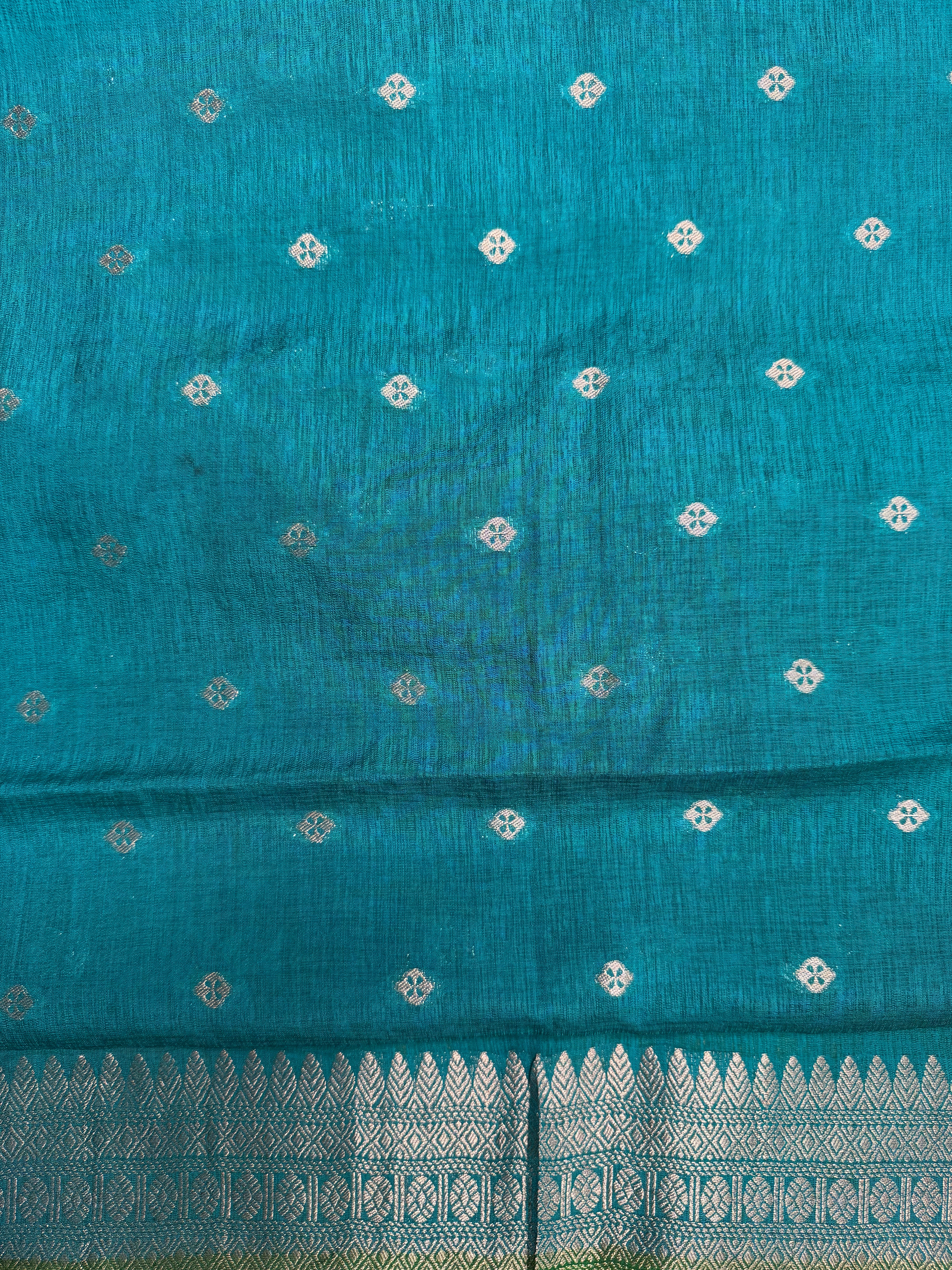 Lime Green Linen Dola Saree