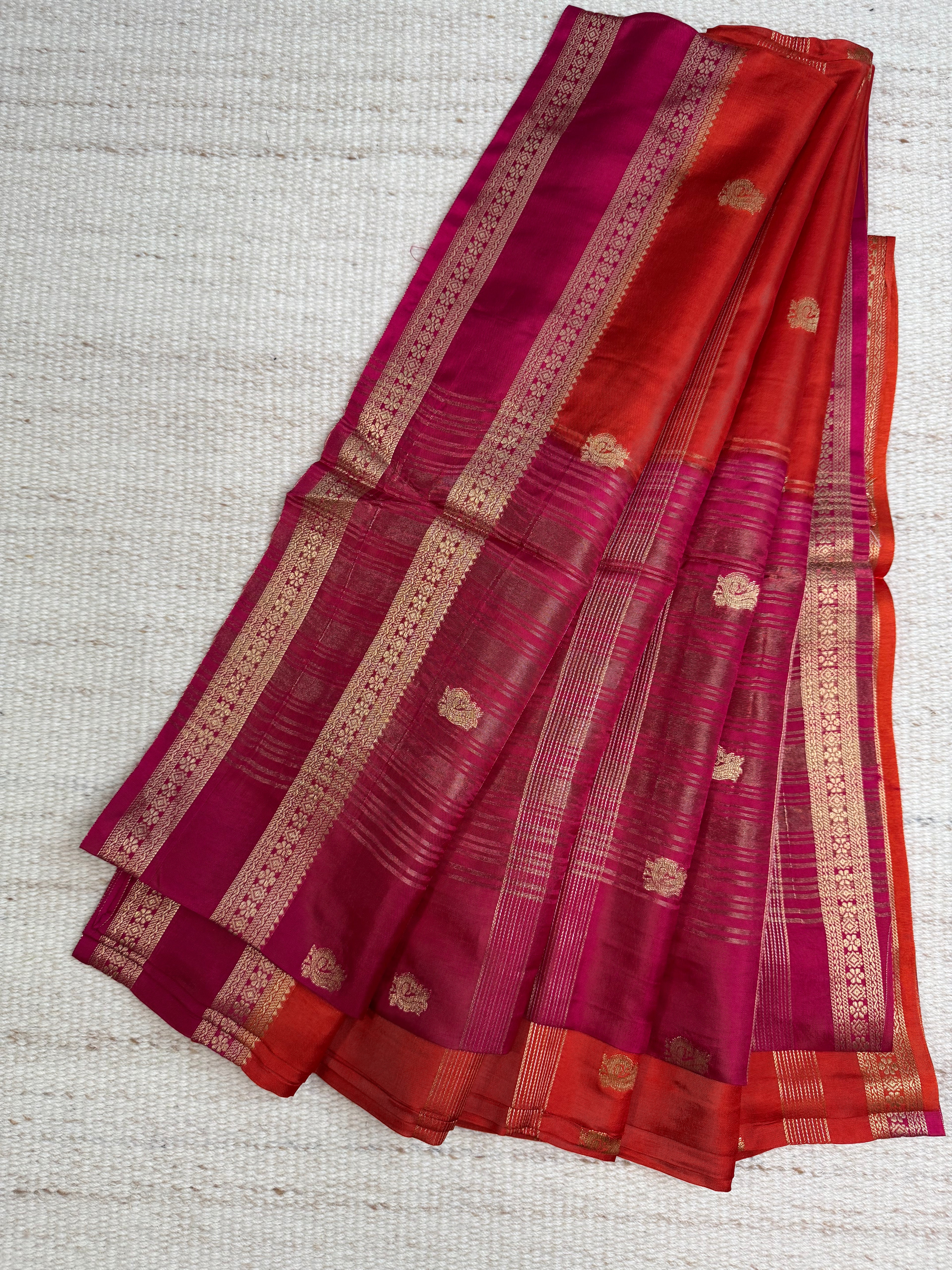 Orange Maheshwari Silk
