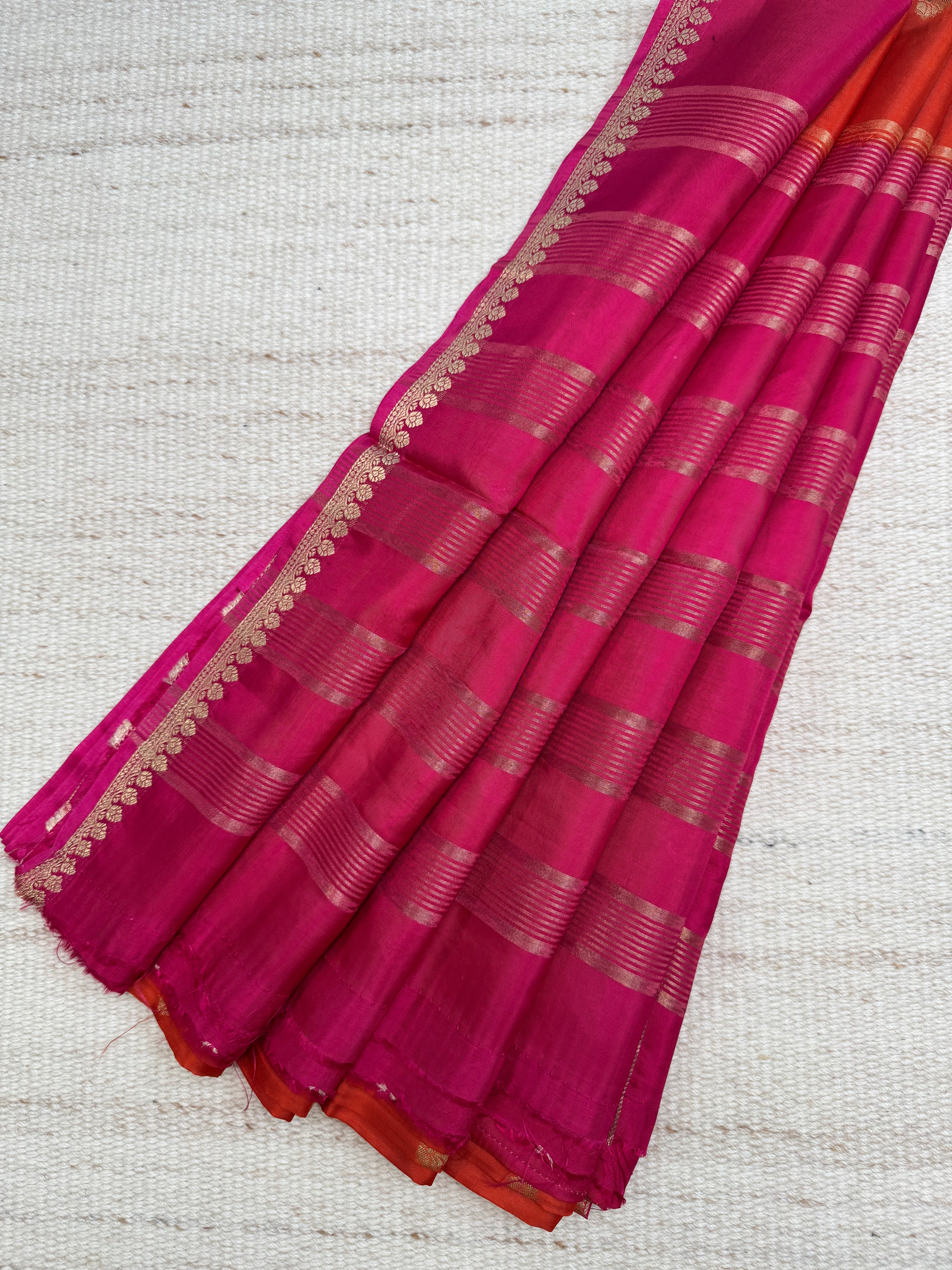 Orange Russian Viscose Saree