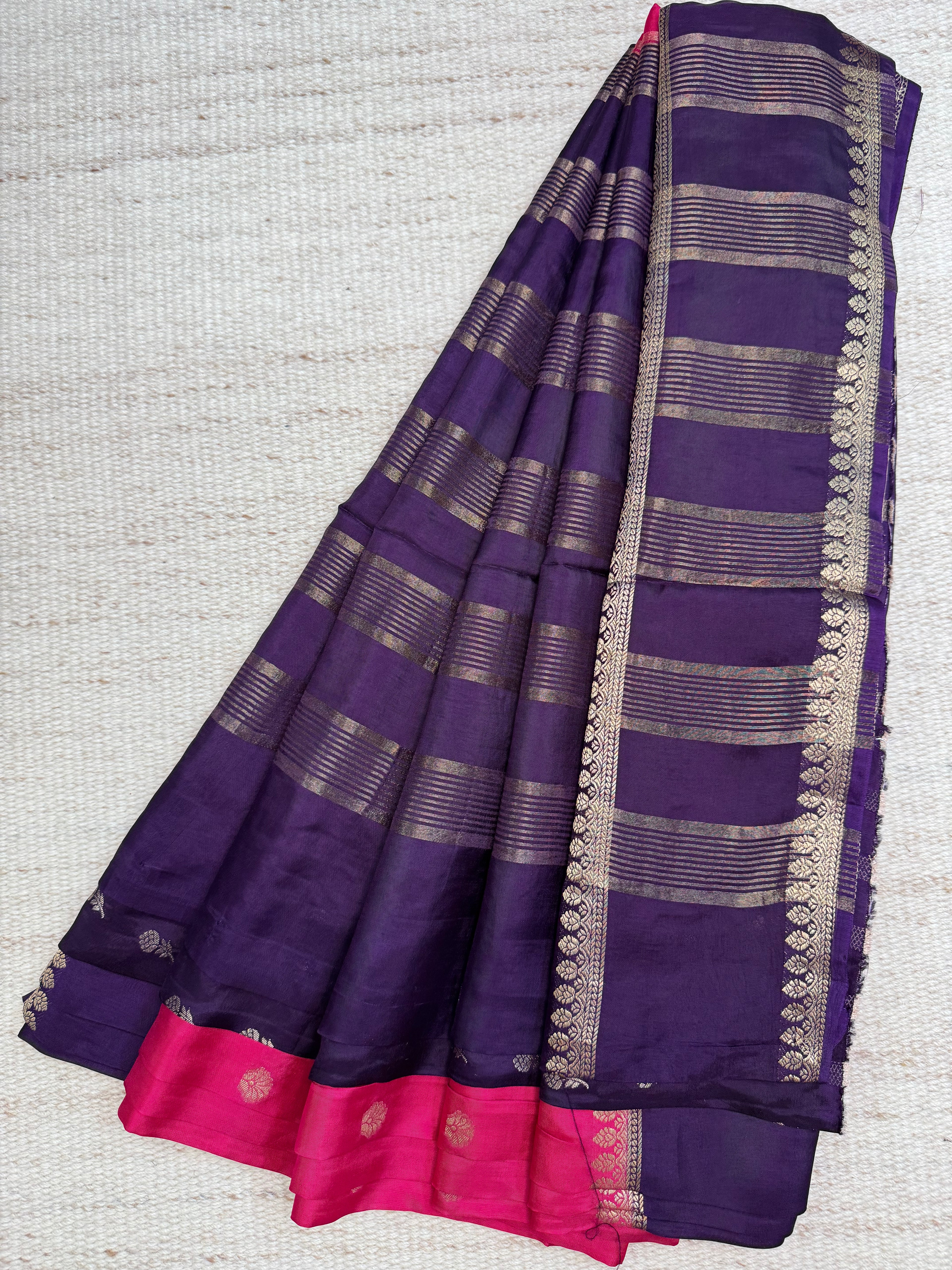 Rose Pink Russian Viscose Saree