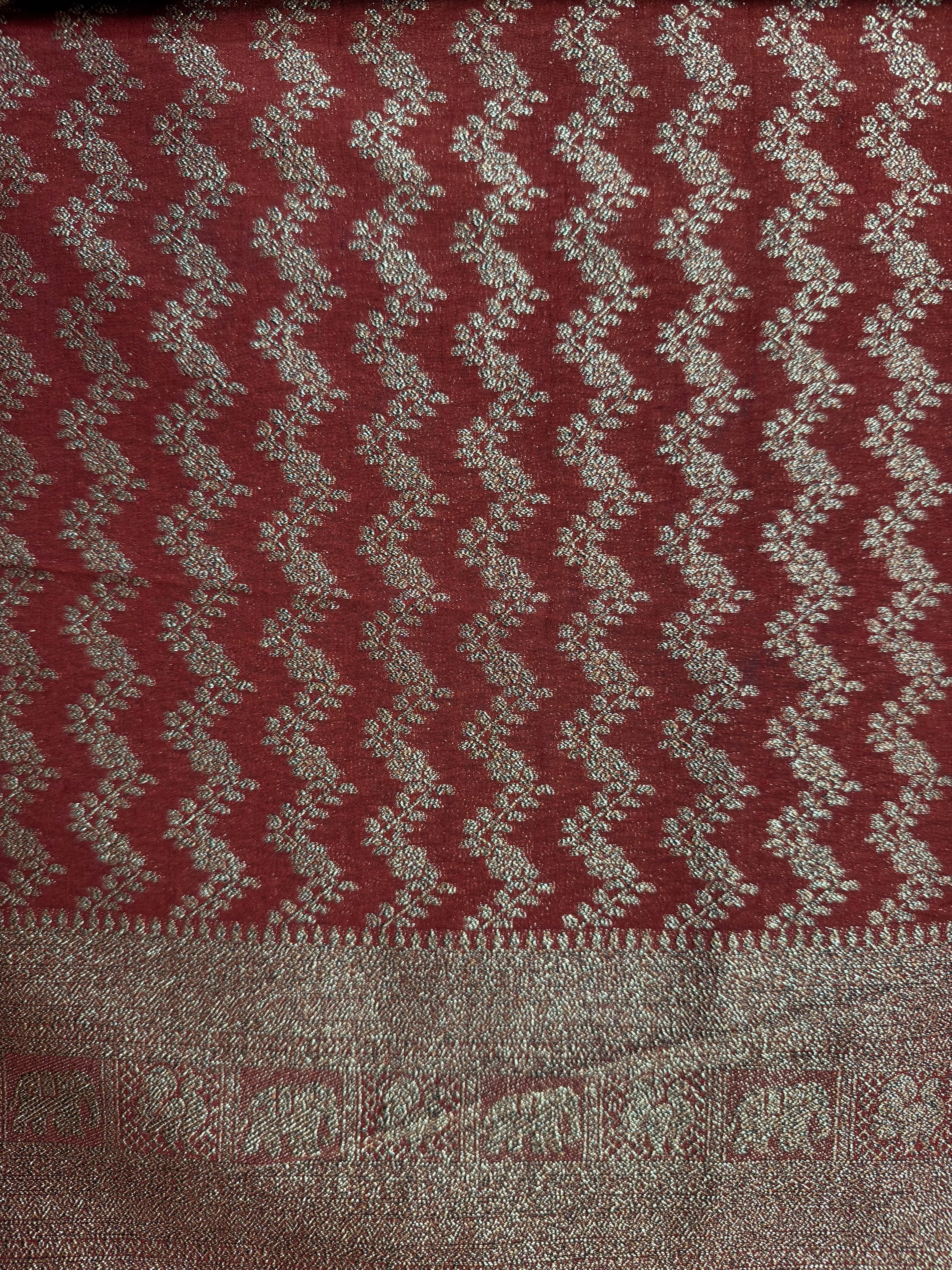 Snuff & Rust Brocade Georgette Saree